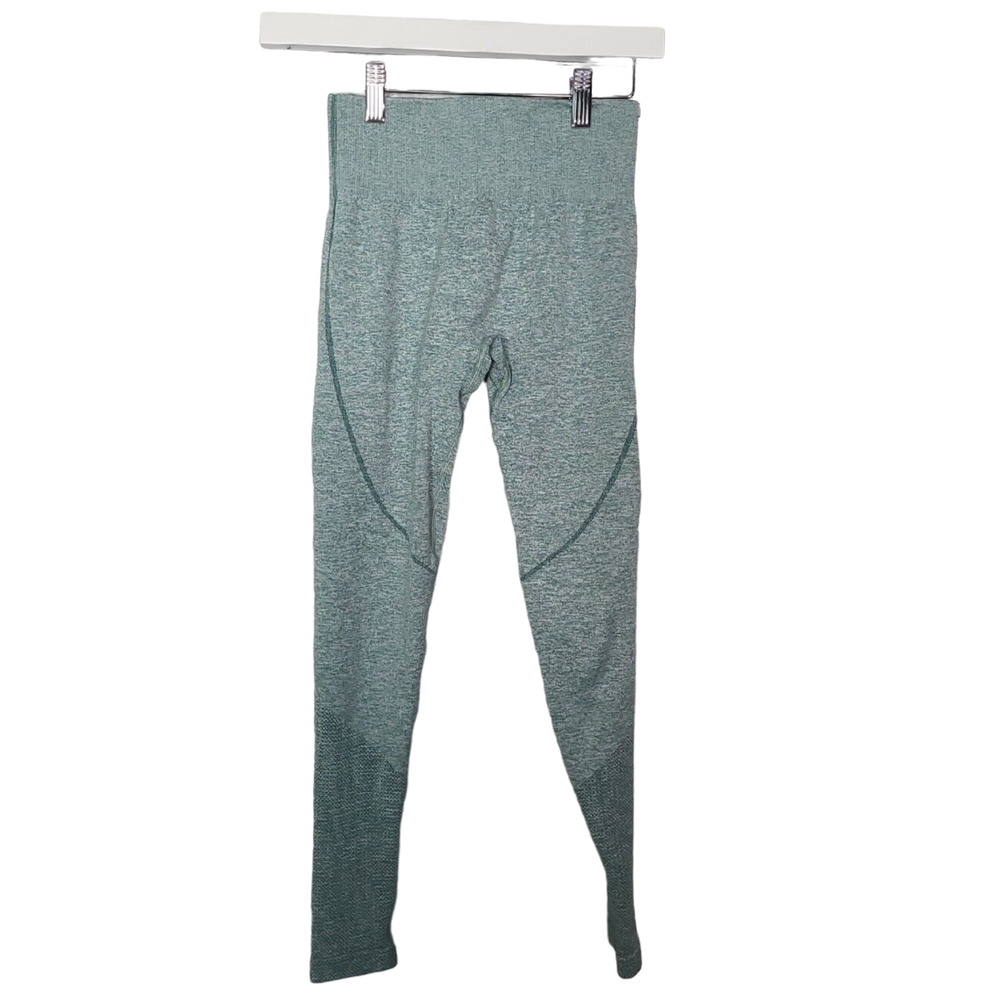 ACTA Green Seamless Nylon Blend Athletic‎ Yoga Pro Leggings Womans Size Small